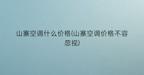 山寨空调什么价格(山寨空调价格不容忽视)