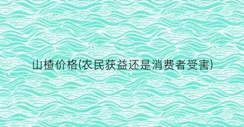 山楂价格(农民获益还是消费者受害)