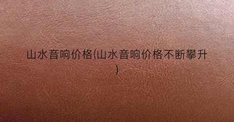 山水音响价格(山水音响价格不断攀升)
