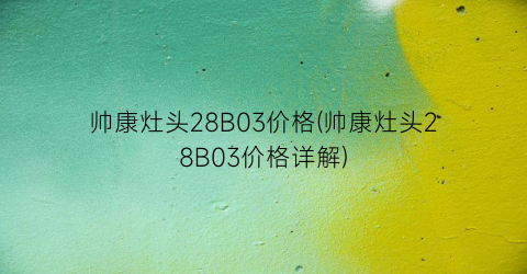 帅康灶头28B03价格(帅康灶头28B03价格详解)