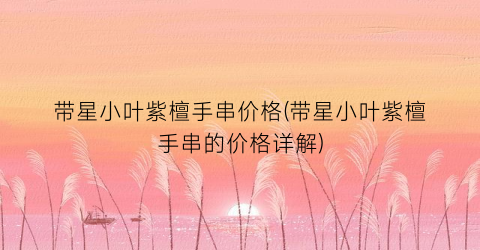 带星小叶紫檀手串价格(带星小叶紫檀手串的价格详解)