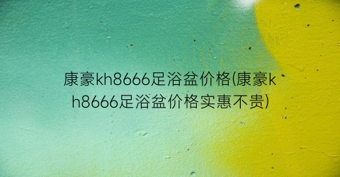 康豪kh8666足浴盆价格(康豪kh8666足浴盆价格实惠不贵)