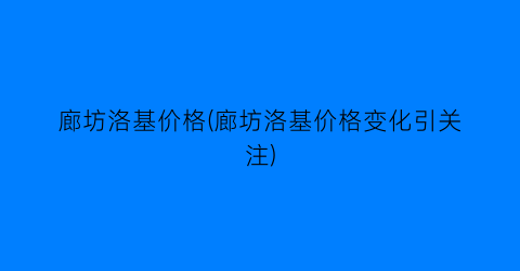 廊坊洛基价格(廊坊洛基价格变化引关注)
