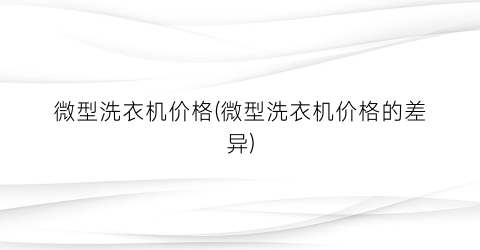 微型洗衣机价格(微型洗衣机价格的差异)