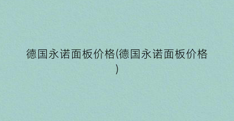 德国永诺面板价格(德国永诺面板价格)