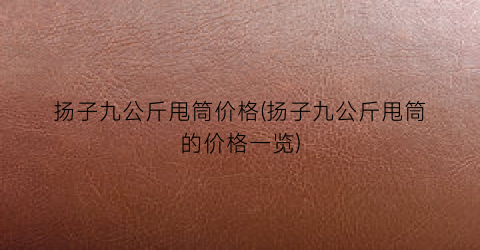 扬子九公斤甩筒价格(扬子九公斤甩筒的价格一览)