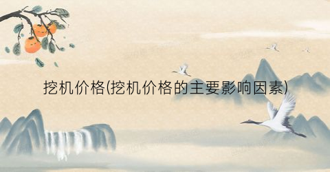 挖机价格(挖机价格的主要影响因素)