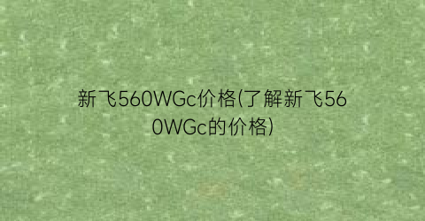 新飞560WGc价格(了解新飞560WGc的价格)