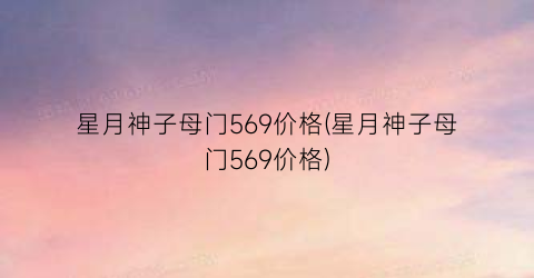 星月神子母门569价格(星月神子母门569价格)