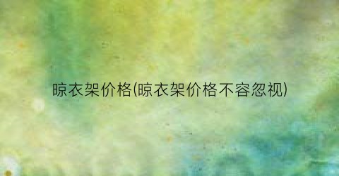 晾衣架价格(晾衣架价格不容忽视)