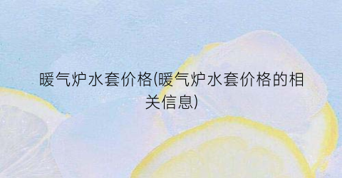 暖气炉水套价格(暖气炉水套价格的相关信息)