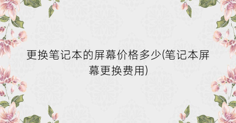 更换笔记本的屏幕价格多少(笔记本屏幕更换费用)