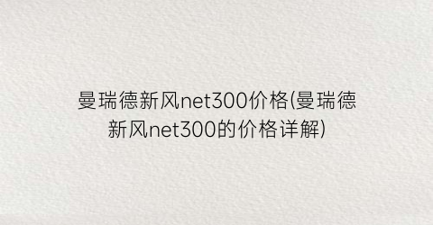 曼瑞德新风net300价格(曼瑞德新风net300的价格详解)