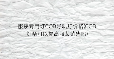 服装专用灯COB导轨灯价格(COB灯条可以提高服装销售吗)