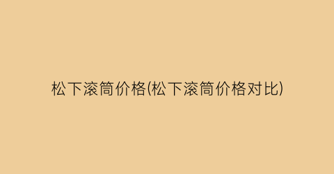 松下滚筒价格(松下滚筒价格对比)