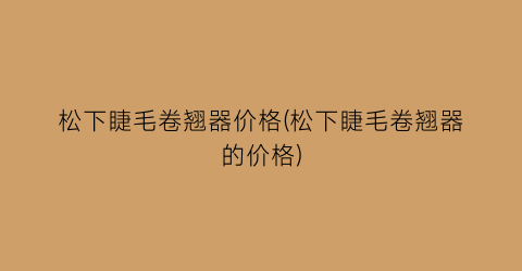 松下睫毛卷翘器价格(松下睫毛卷翘器的价格)