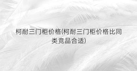 柯耐三门柜价格(柯耐三门柜价格比同类竞品合适)