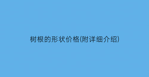 树根的形状价格(附详细介绍)