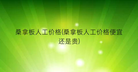 桑拿板人工价格(桑拿板人工价格便宜还是贵)