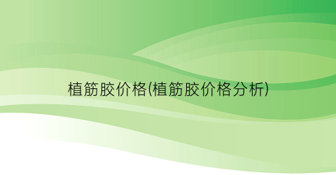 “植筋胶价格(植筋胶价格分析)