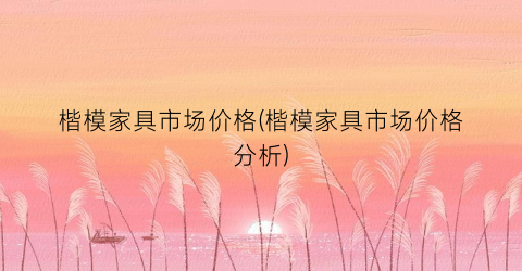 楷模家具市场价格(楷模家具市场价格分析)