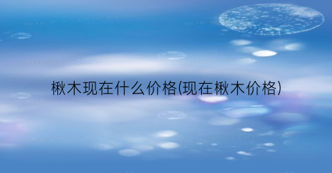 楸木现在什么价格(现在楸木价格)