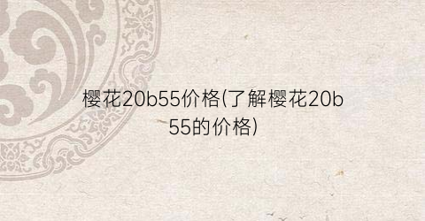 樱花20b55价格(了解樱花20b55的价格)
