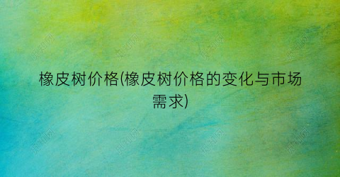 橡皮树价格(橡皮树价格的变化与市场需求)