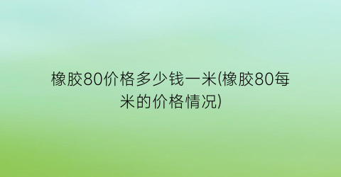 橡胶80价格多少钱一米(橡胶80每米的价格情况)