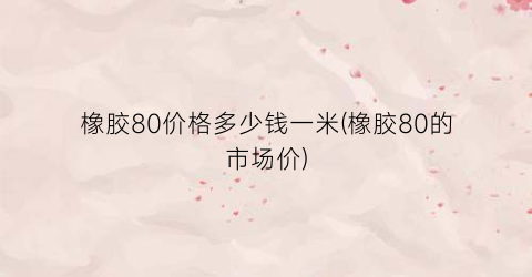橡胶80价格多少钱一米(橡胶80的市场价)