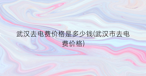 武汉去电费价格是多少钱(武汉市去电费价格)
