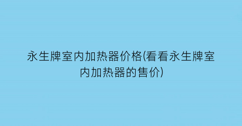 永生牌室内加热器价格(看看永生牌室内加热器的售价)