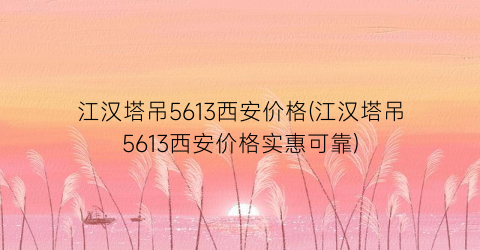 江汉塔吊5613西安价格(江汉塔吊5613西安价格实惠可靠)