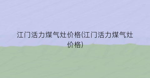 江门活力煤气灶价格(江门活力煤气灶价格)