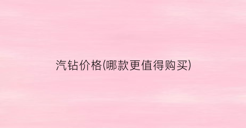 汽钻价格(哪款更值得购买)