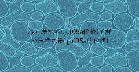 沁园净水器qjuf05a价格(了解沁园净水器qjuf05a的价格)