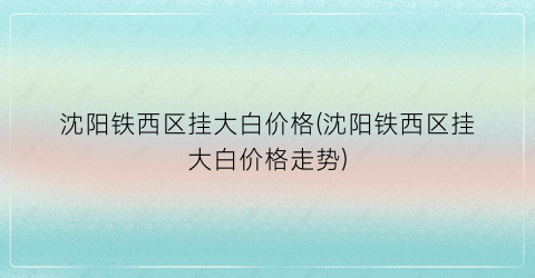 沈阳铁西区挂大白价格(沈阳铁西区挂大白价格走势)