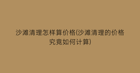 沙滩清理怎样算价格(沙滩清理的价格究竟如何计算)