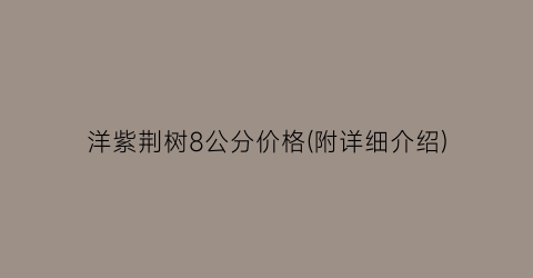 洋紫荆树8公分价格(附详细介绍)