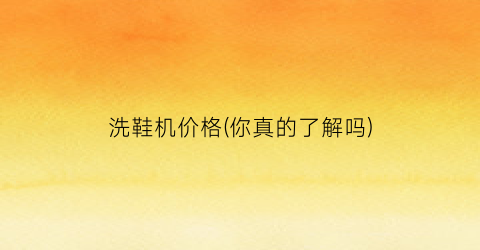 洗鞋机价格(你真的了解吗)