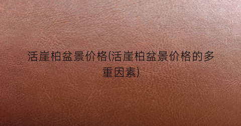 活崖柏盆景价格(活崖柏盆景价格的多重因素)