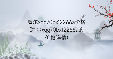 海尔xqg70bx12266a价格(海尔xqg70bx12266a的价格详情)