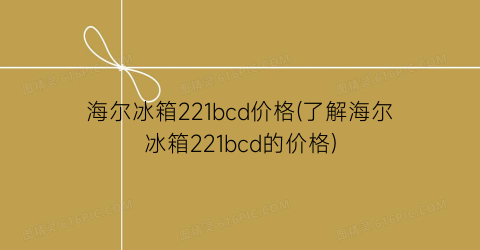 海尔冰箱221bcd价格(了解海尔冰箱221bcd的价格)