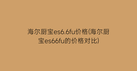 海尔厨宝es6.6fu价格(海尔厨宝es66fu的价格对比)