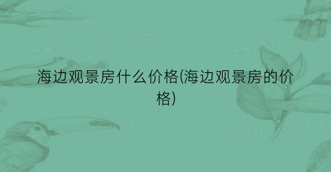 海边观景房什么价格(海边观景房的价格)