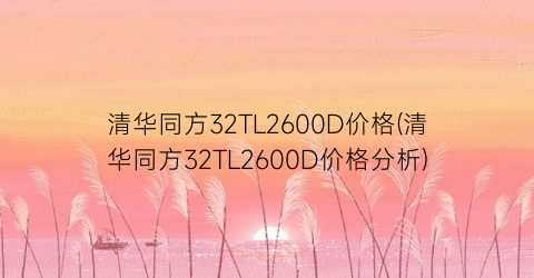 清华同方32TL2600D价格(清华同方32TL2600D价格分析)