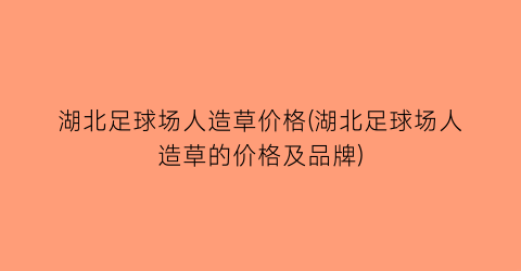“湖北足球场人造草价格(湖北足球场人造草的价格及品牌)