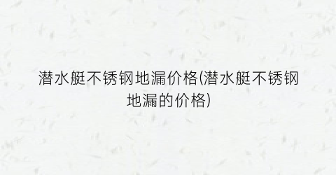 潜水艇不锈钢地漏价格(潜水艇不锈钢地漏的价格)
