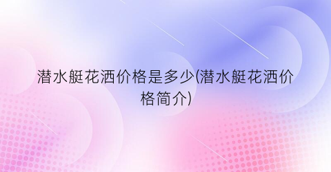 潜水艇花洒价格是多少(潜水艇花洒价格简介)