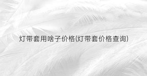 灯带套用啥子价格(灯带套价格查询)